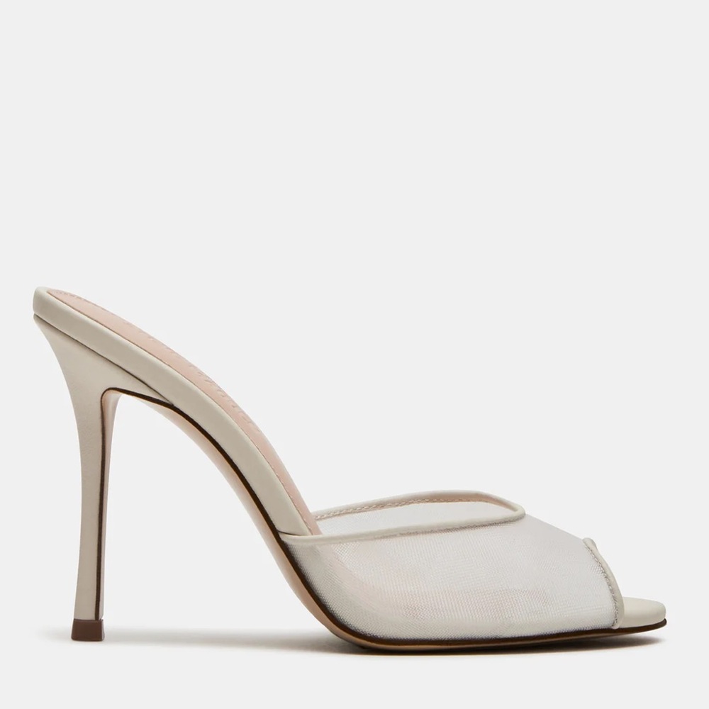 Steve Madden Priya Mesh Ivory Heels